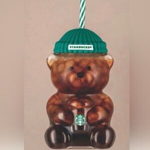 Starbucks 20oz Bearista Brown Bear cup with Green Hat (Authentic!)